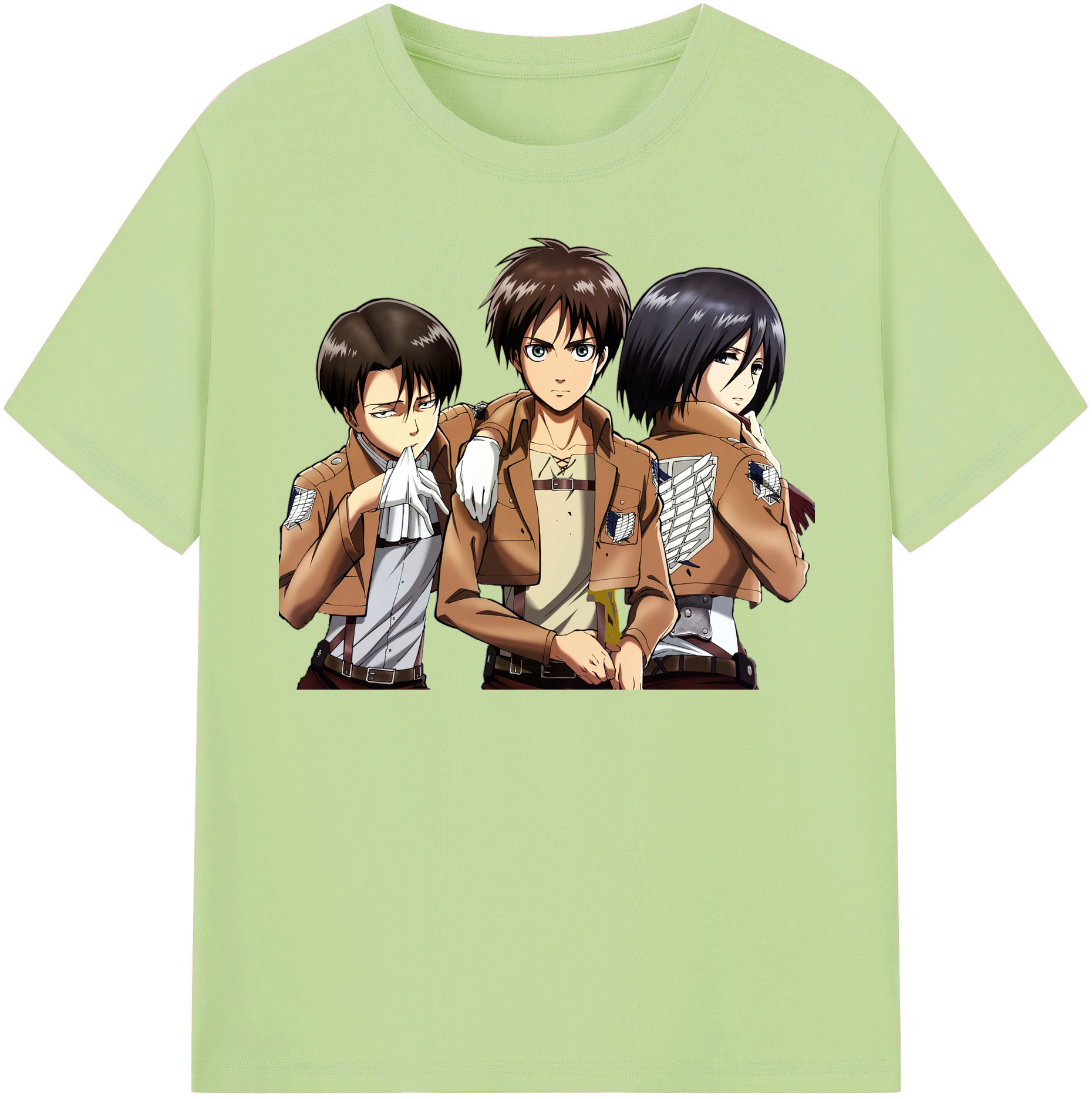 （画像用） 進撃の巨人 エレン･イェーガー Attack on Titan Eren Jäger 綿100％半袖Tシャツ（フロントプリント）